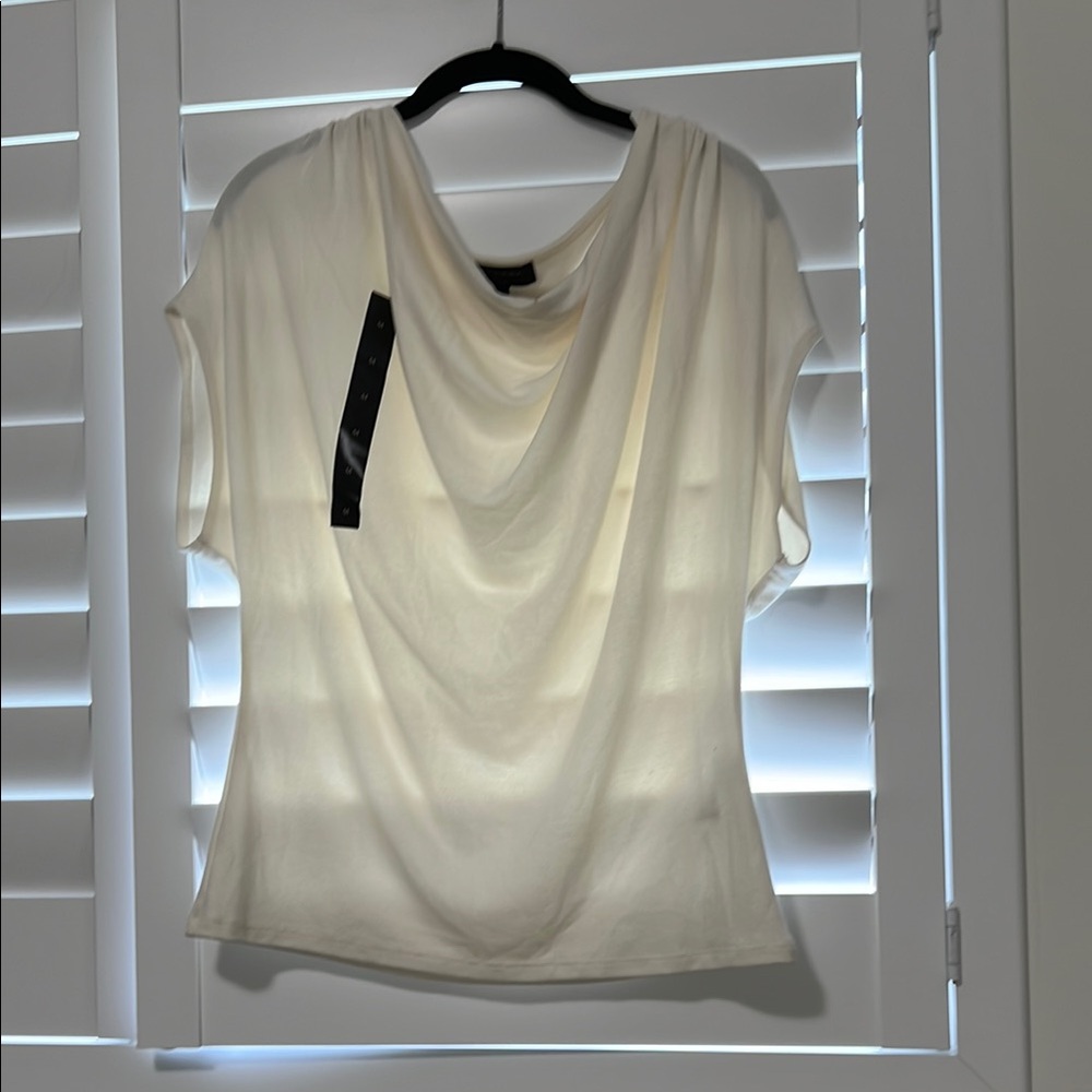 Banana Republic Elegant Off-White Draped Blouse-NWOT